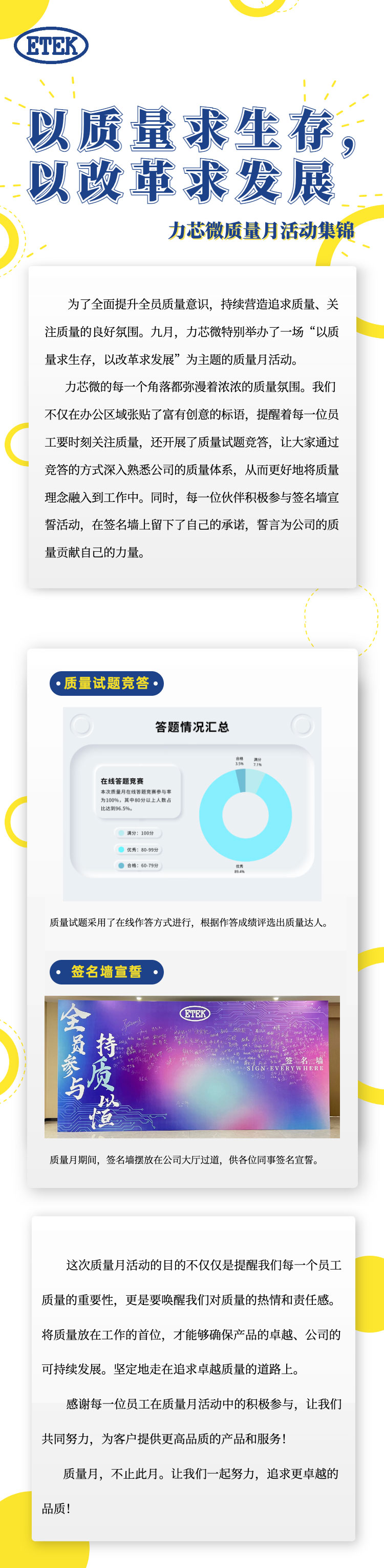 以質(zhì)量求生存，以改革求發(fā)展｜力芯微質(zhì)量月活動(dòng)集錦(圖1)